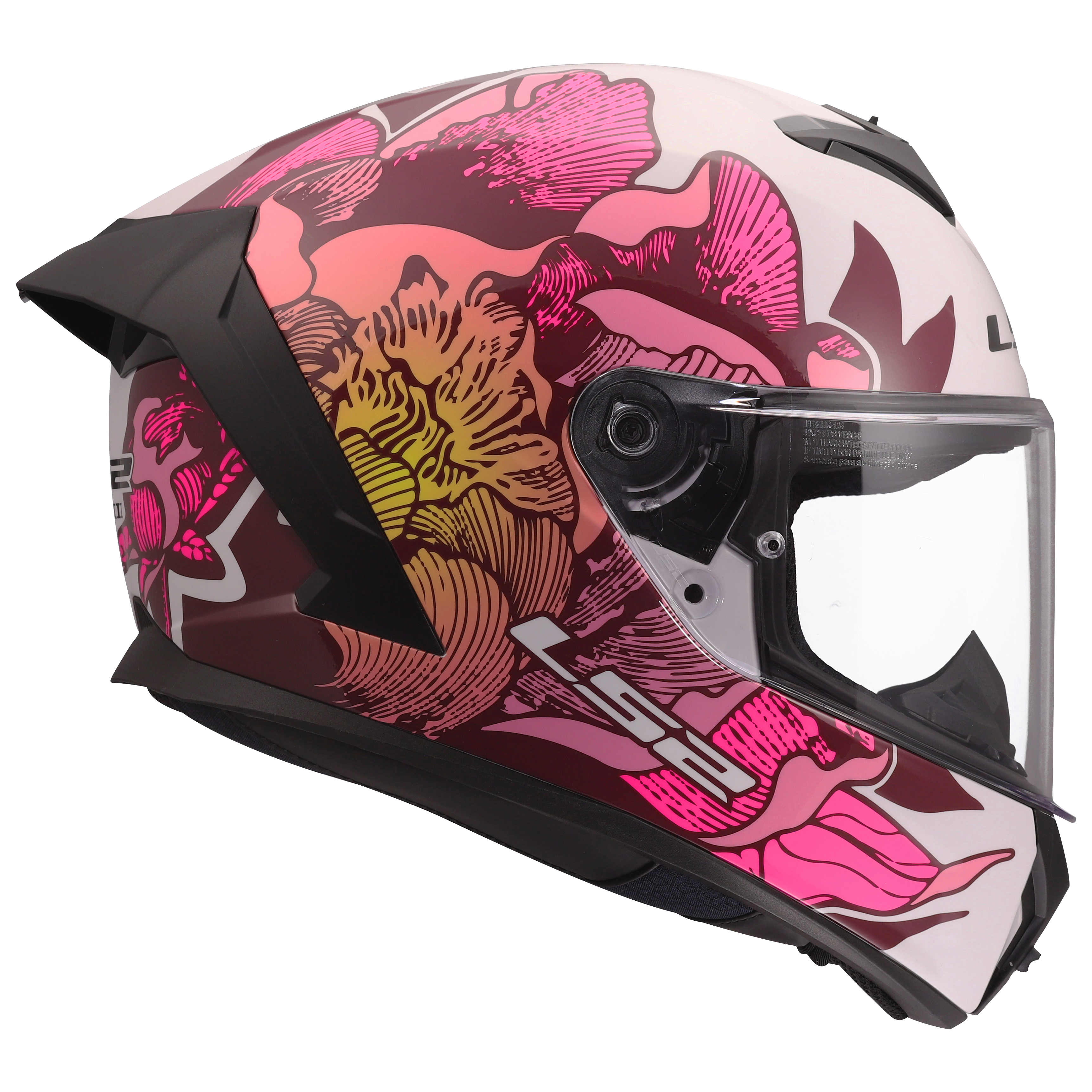 LS2 FF820 RAPID III POPPIES II WHITE PINK  168200402 (1)